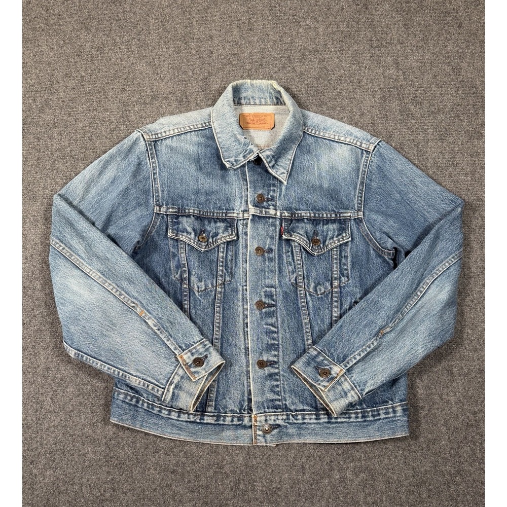 Vintage 80s Levi's 70506-0216 Denim Trucker Jacket Size 44 Made in Canada